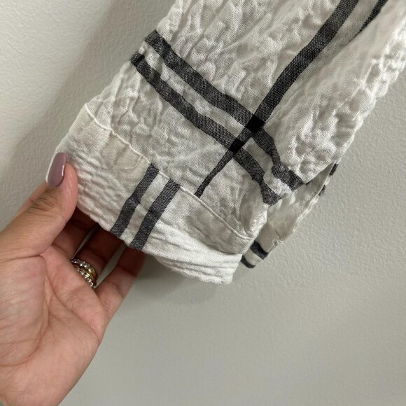 Jane + Delancey Shirt Womens 3XL Plaid Button Down Crinkle‎ Boho Casual Top - Picture 3 of 8